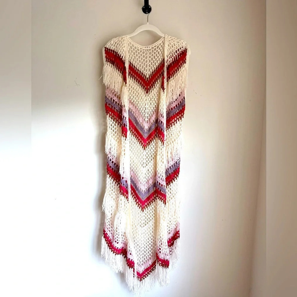 POL by Anthropologie Sleeveless Crochet Duster - Size S - Picture 2 of 10